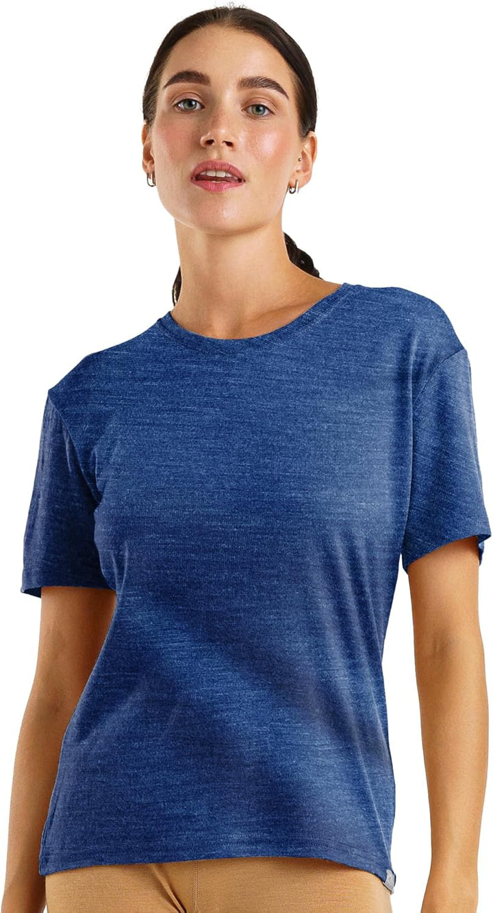 Merino.tech 100% Merino Shirt Damen Wandern - Merinowolle Tshirt Damen Kurzarm - Sport Thermo Unterh