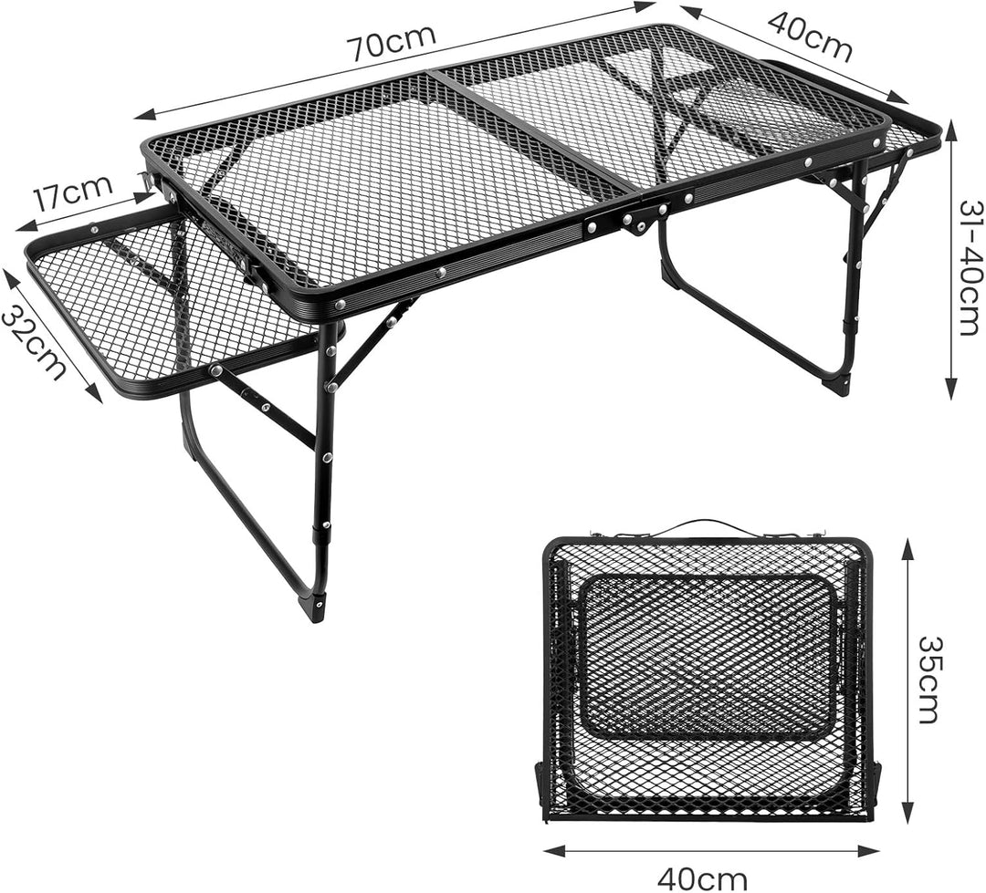 Faltbarer Campingtisch aus Aluminiumlegierung für Outdoor, Leichter Picknicktisch mit Schubladen & D