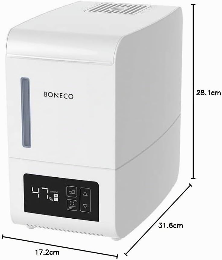 BONECO Verdampfer S250 I Luftbefeuchter I 3L Wassertank I für Räume bis 50 m² I Aroma Funktion I Tou