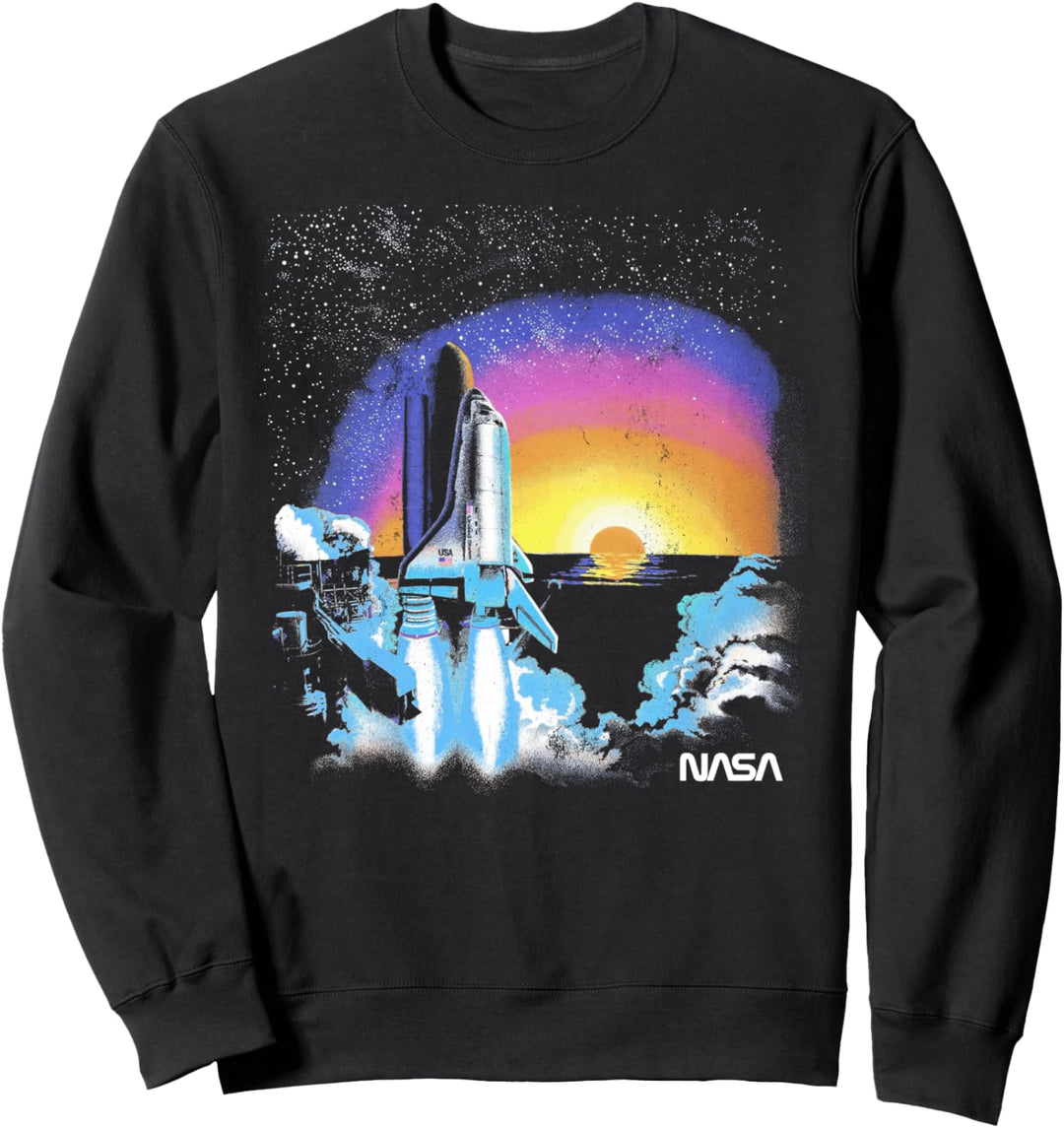 NASA Neon Sunrise Rocket Launch Sweatshirt