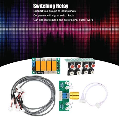 LiebeWH Audioeingangsschaltermodul, 4-Wege-Signalauswahlverstärkerrelais DC 7V-30V, AC 6V-20V
