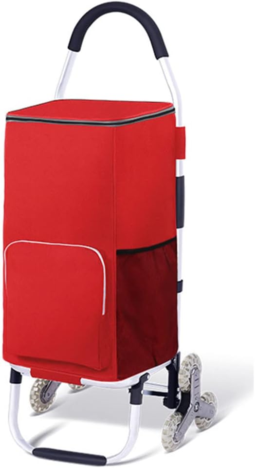 Falytemow Einkaufswagen für Treppensteiger, zusammenklappbar, 3 Räder, 101,6 cm, Griffhöhe, Oxford T