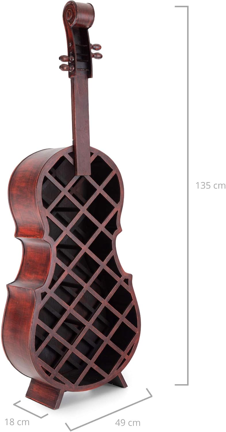 Stagecaptain Stradivino Weinregal für 21 Flaschen - Weinständer aus Holz in Vintage-Optik - Handgema