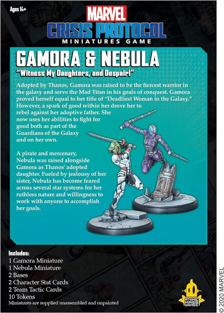 Atomic Mass Games , Marvel Crisis Protocol: Character Pack: Gamora and Nebula, Miniatures Game, Ages