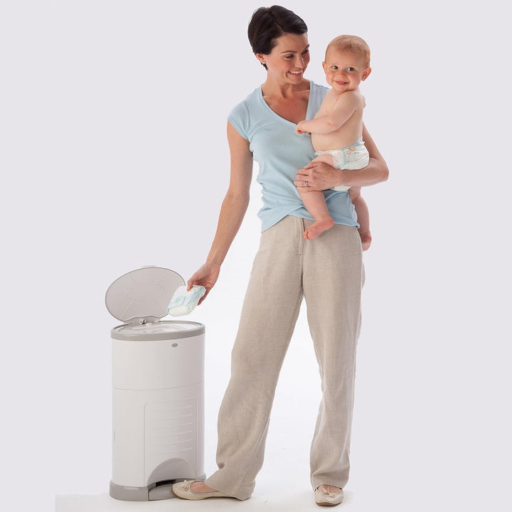 KORBELL - MAXI - Windelabfallbehälter - 26 L - Weiss - Ökonomisch - Ökologisch - Pedal - Fassungsver