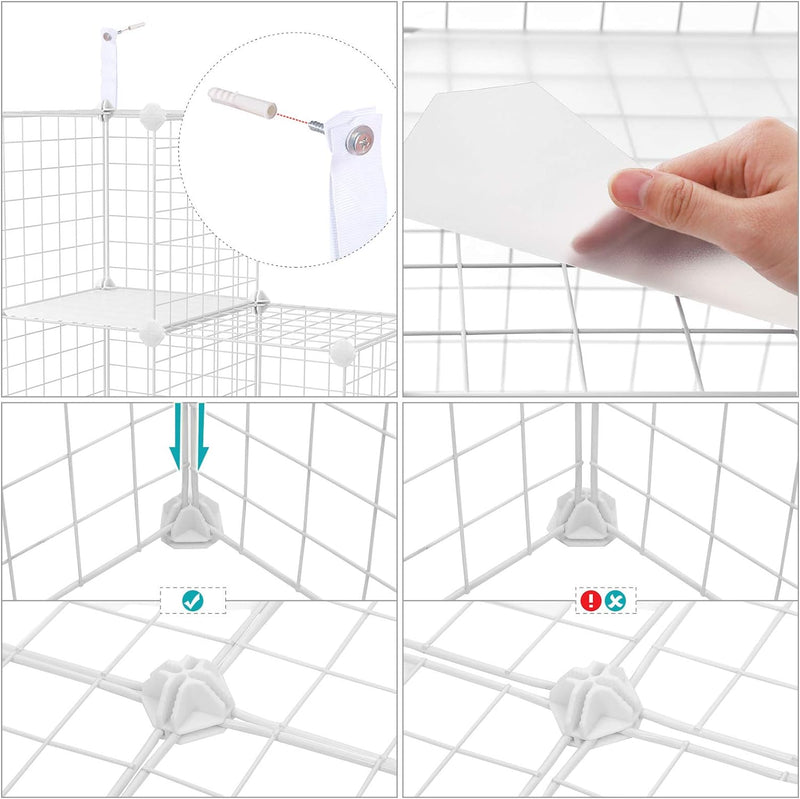 SONGMICS Steckregal, 16 Würfel Aufbewahrungssystem aus Metalldraht, DIY Schrank, modular, Gitterrega