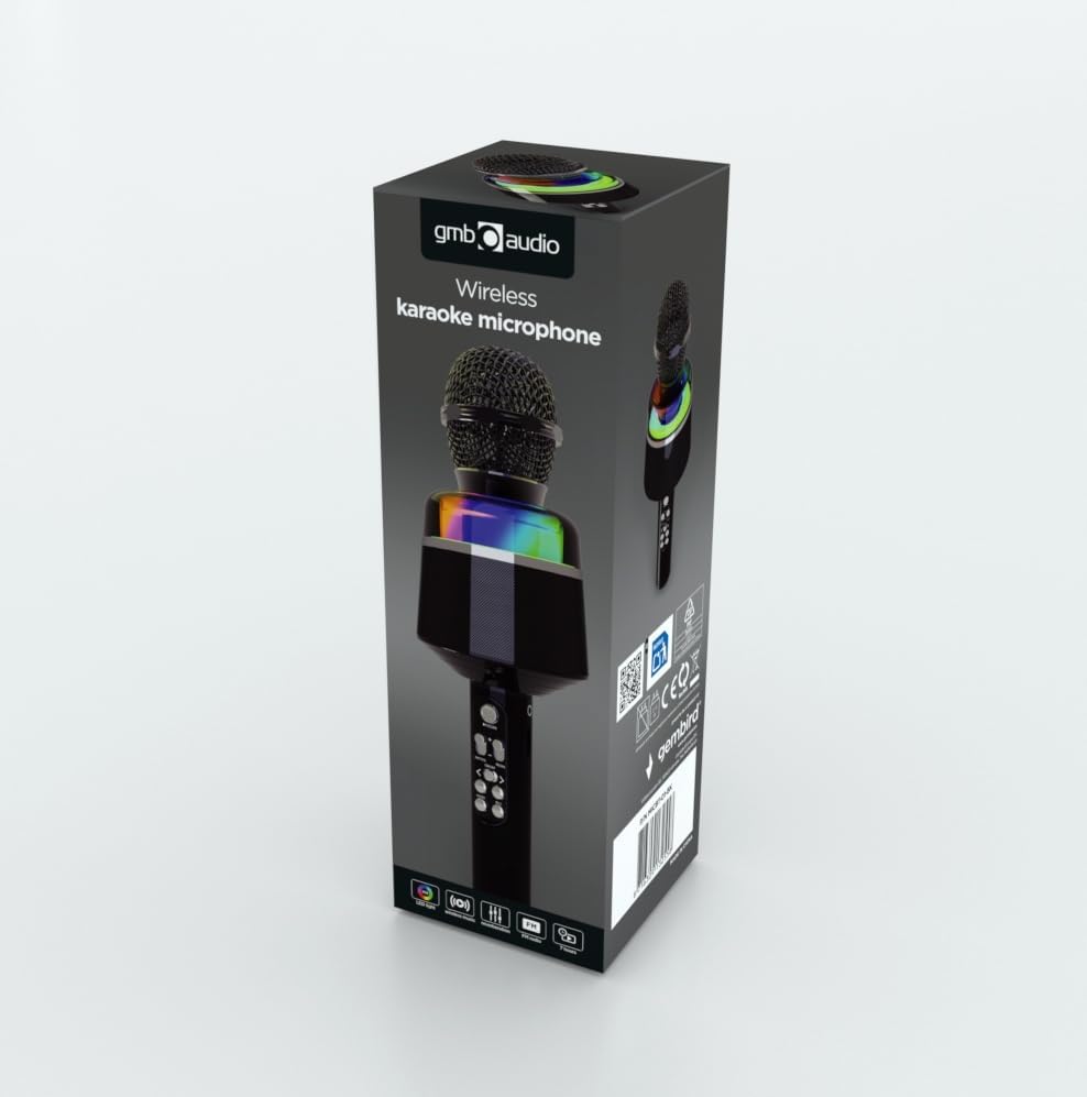 Gembird kabelloses Bluetooth Karaoke-Mikrofon - wiederaufladbar, ideal für Partys, Heimgebrauch und