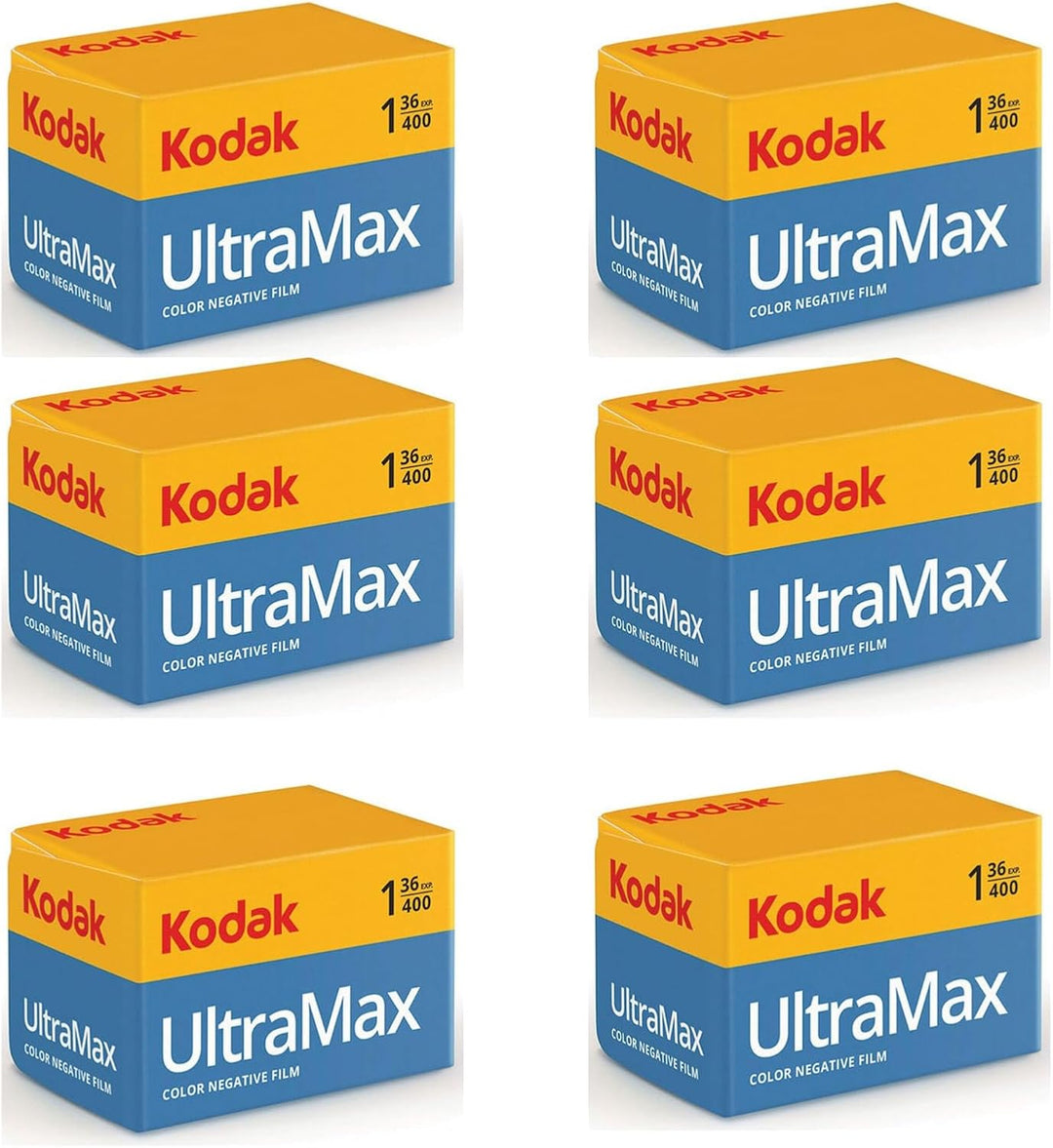 Kodak Ultramax 400 35 mm Film, 6 Packungen mit 36 Belichtungsrollen für 35 mm Kameras