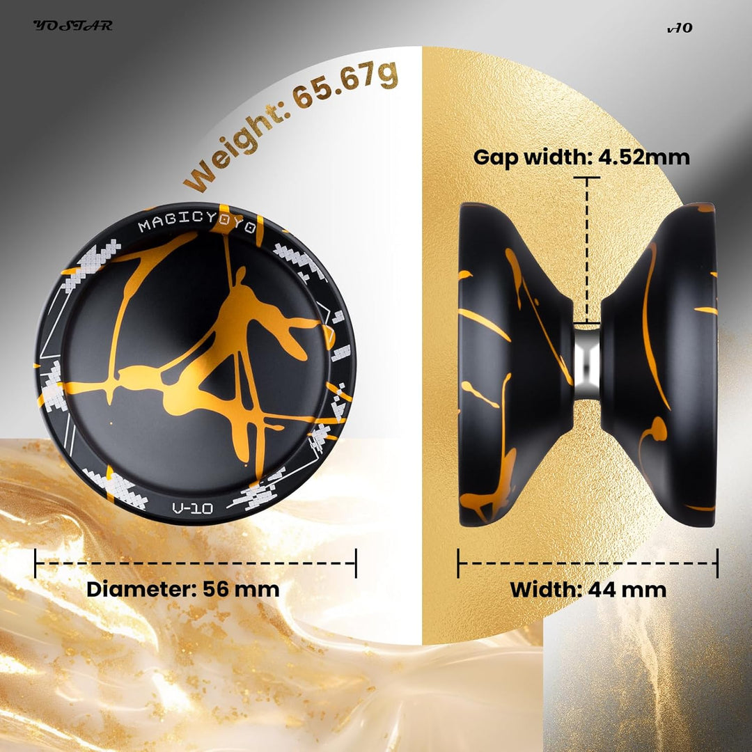 YOSTAR Yoyo Profi V10, Trick JoJo mit Leerlauf und Kugellager, Jo Jo für Kinder und Erwachsene, Resp