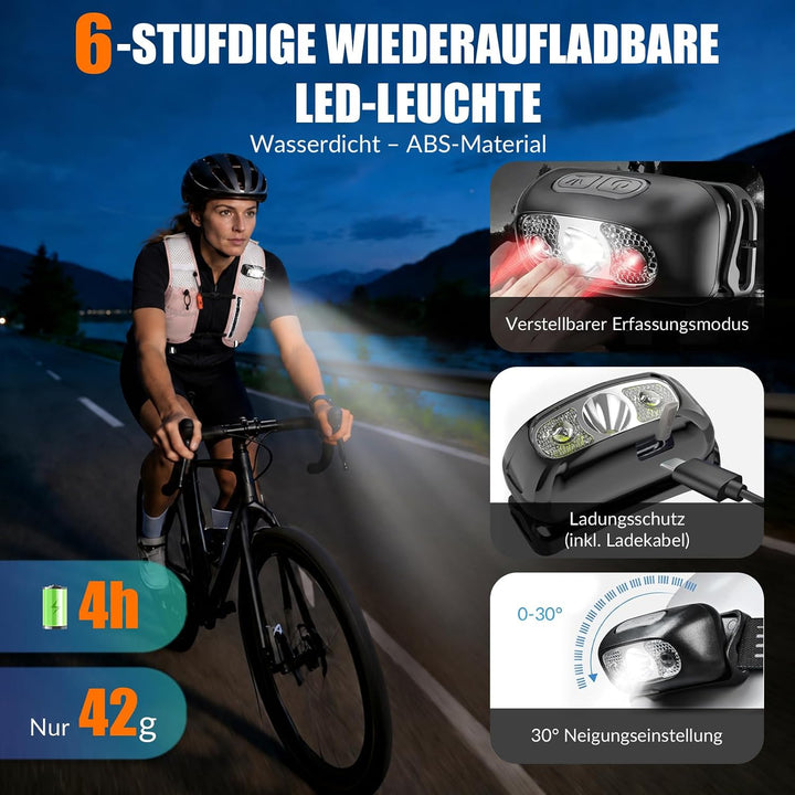 Laufweste Damen und Herren mit 500ml Trinkflasche 170g Hellrosa, Hellrosa
