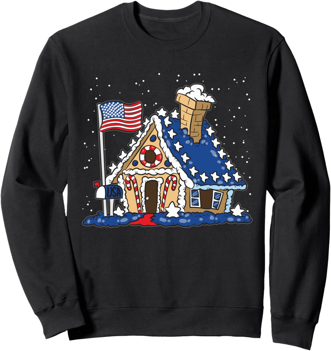 Amerikanisches Pfefferkuchenhaus Halloween Kostüm Sweatshirt