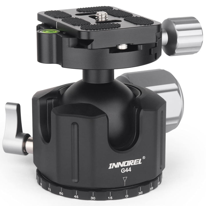 INNOREL G44 Low Profile Panorama-CNC-Metall-Kamerastativ-Kugelkopf mit 1/4" Arca Swiss Universal-Sch