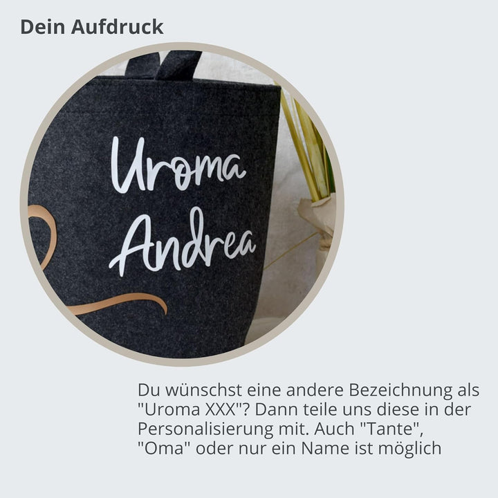 personalisierter Strickkorb aus Filz | Aufbewahrung für Wolle und Garn | Utensilo zum Stricken oder