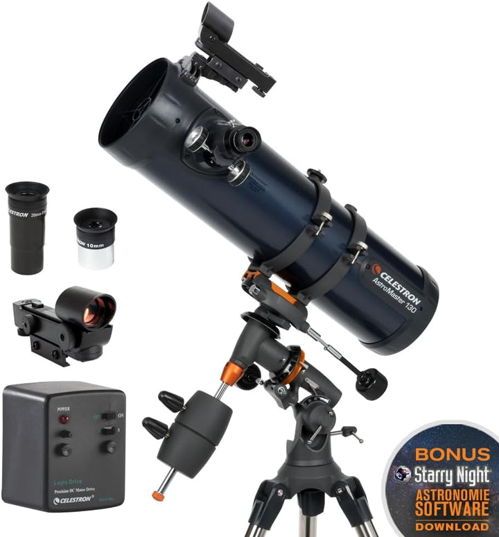 Celestron 31051 AstroMaster 130EQ motorbetriebenes Newtonsches Spiegelteleskop, Dunkelblau Astromast