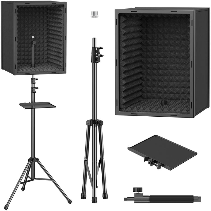 TONOR Mikrofon-Isolationsschild für Studios, gerahmte Akustikschaumstoffbox für professionelle Aufna