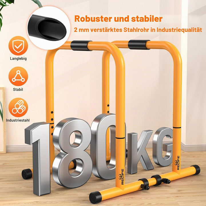 RELIFE REBUILD YOUR LIFE Dip Station Dip Bar Barren Parallettes Push Up Dip-Ständer Einstellbar Eins