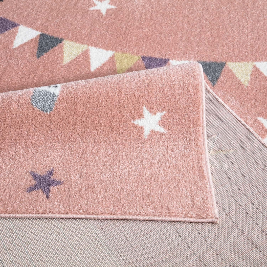 carpet city Teppich Kinderzimmer Tier-Motiv - Rosa - 160x230 cm -Kinderteppich Kurzflor mit Pferd, W