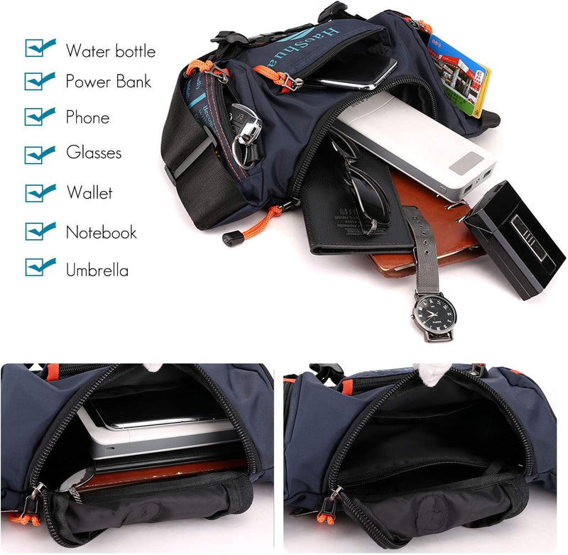 FANDARE Beiläufig Brusttasche Sling Bag Outdoorsport Bauchtasche Schultertasche Herren Grosse Kapazi