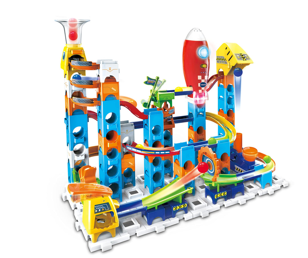 VTech Marble Rush - Rocket Set M100 E – Interaktive Murmelbahn mit spannenden Bahnelementen, verschi