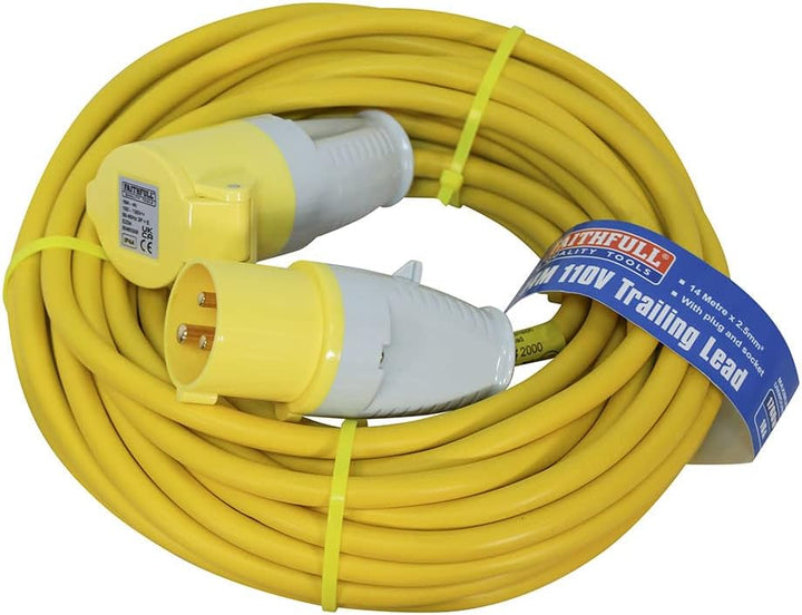 Faithfull tl14hduty Trailing Blei (110 Volt), 14 m 16 Amp 2,5 mm Kabel