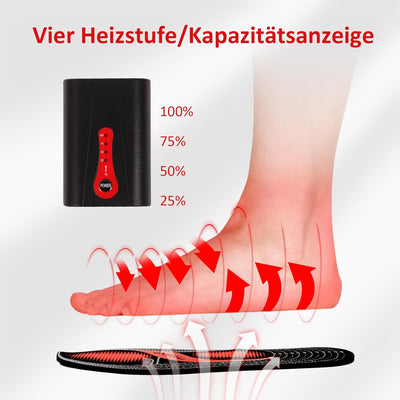 Thermrup Beheizbare Einlegesohlen Ferninfrarot(FIR) Thermosohlen Akkubetrieb(4 Heizstufen), Grösse: