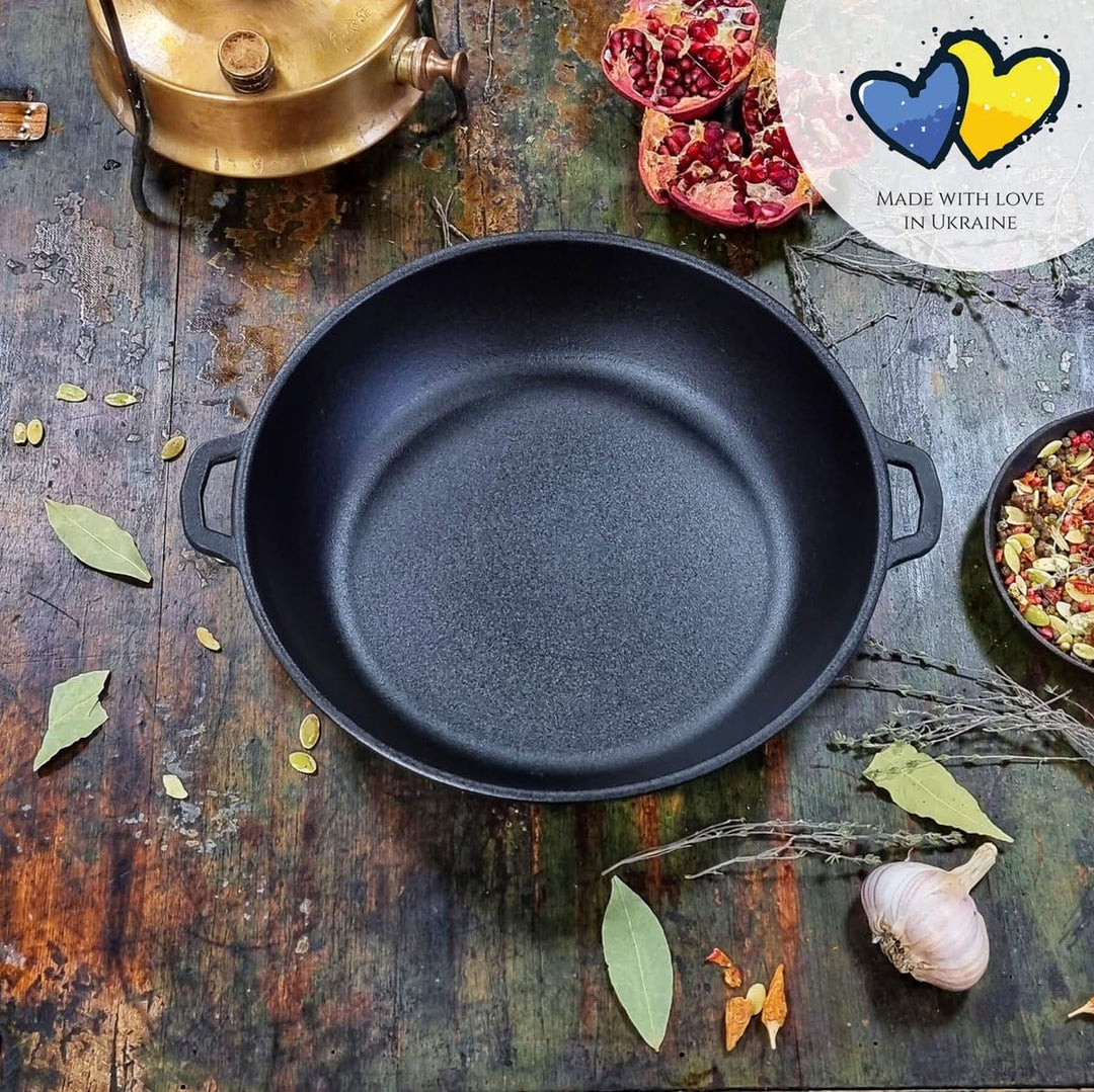 Gusseiserne Bratpfanne - BBQ Zubehör - Aussenküche - Geeignet Für Alle Wärmequellen - Ofenschale - B