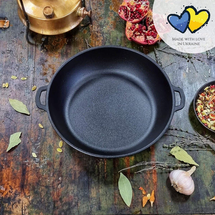 Gusseiserne Bratpfanne - BBQ Zubehör - Aussenküche - Geeignet Für Alle Wärmequellen - Ofenschale - B