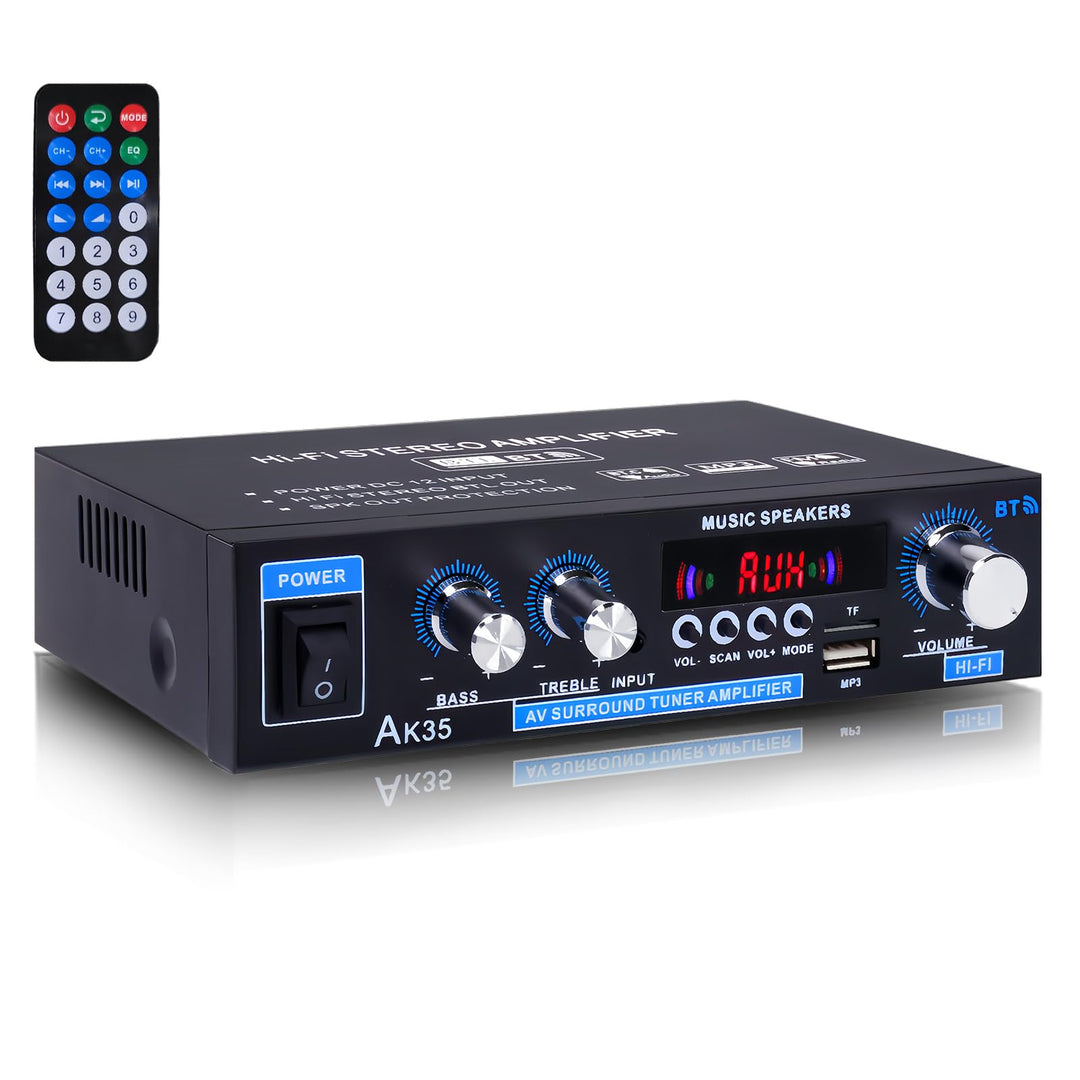 AK35 Stereo-Audio-Verstärker, 200 W, 2 Kanäle, kabellos, Bluetooth 5.0, Endstufe, Heimverstärker, FM
