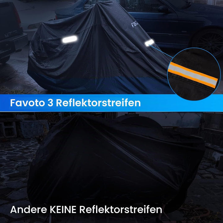 Favoto Verbesserte Version Wasserdicht Motorradabdeckung Motorrad Abdeckplane Outdoor Motorradgarage