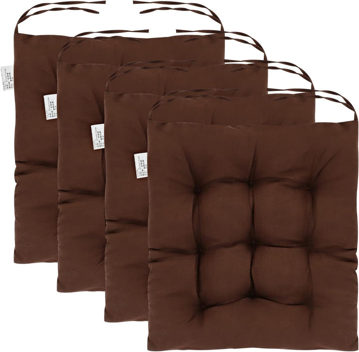 Trintion 8er Set Sitzkissen mit Bindebändern – Bequeme 40x40 cm Stuhlauflage Gartenstuhl, Esszimmers