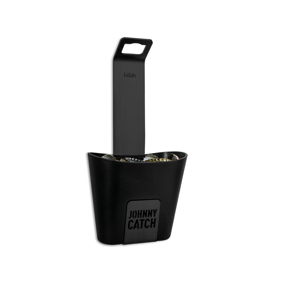 höfats- Johnny Catch Cup SCHWARZ - Edelstahl Flaschenöffner mit Auffangbehälter - fängt bis zu 60 Kr
