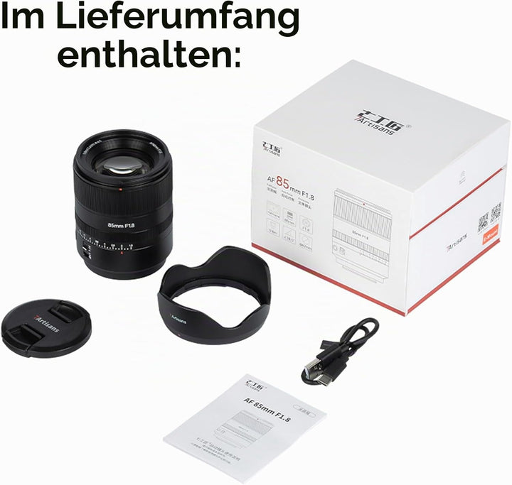 7artisans AF 85 mm F1.8 Vollformat-Kameraobjektiv, kompatibel mit Nikon Z-Mount, grosse Blende, Prim