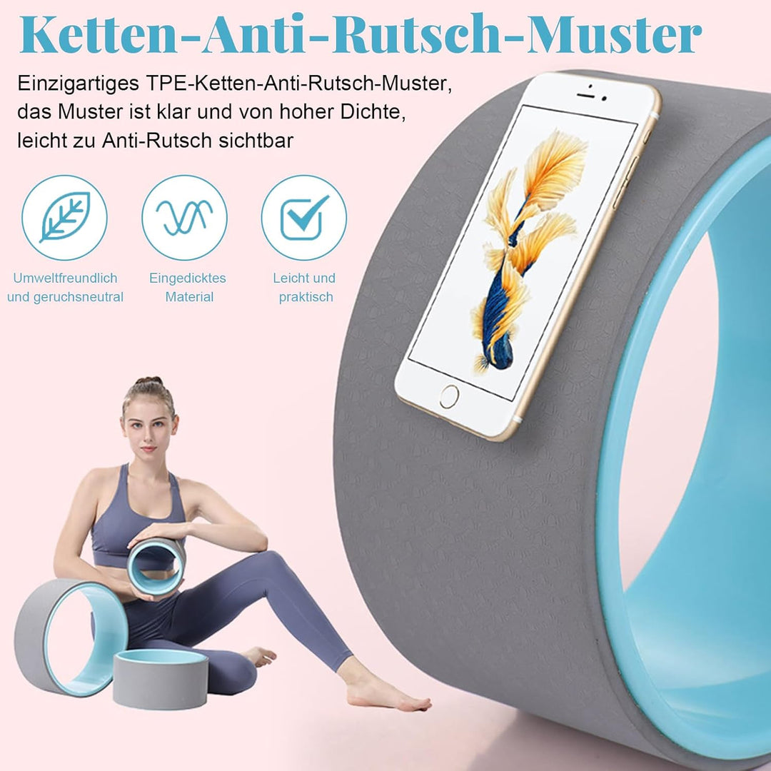 Yoga Rad 3er Pack,stabile und komfortable Rückenrollen für Anfänger.Zur Verbesserung der Wirbelsäule