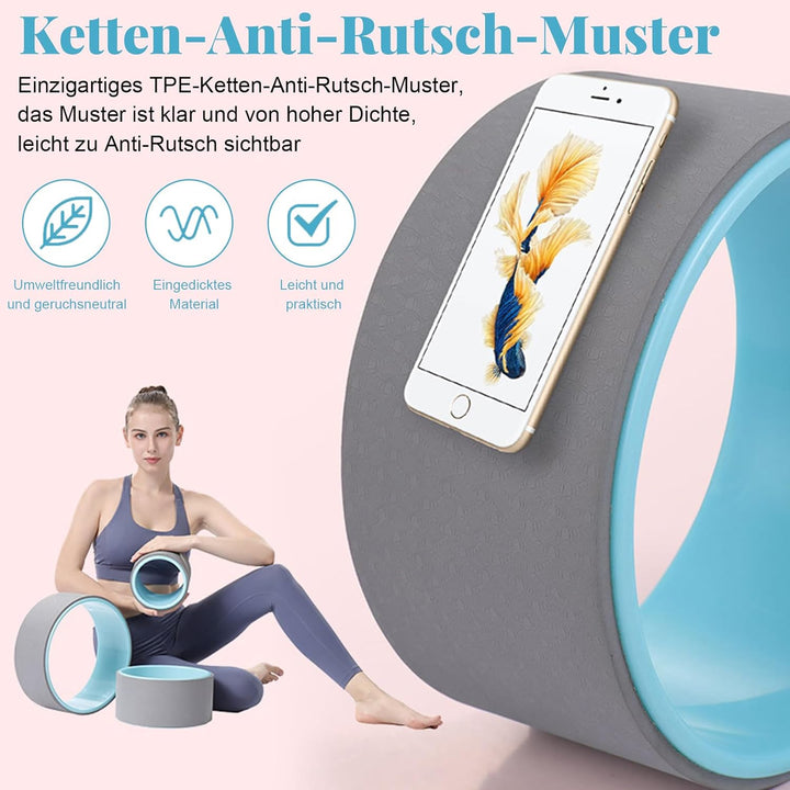 Yoga Rad 3er Pack,stabile und komfortable Rückenrollen für Anfänger.Zur Verbesserung der Wirbelsäule