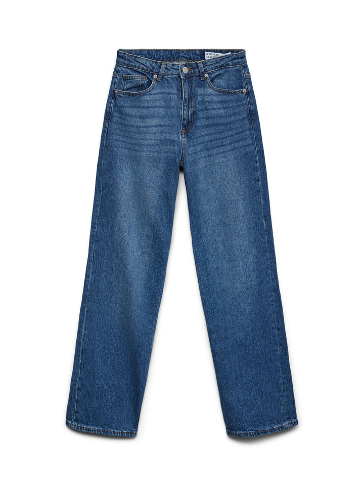 Vero Moda Female Weit geschnitten VMTESSA Hohe Taille Weit geschnitten Jeans 25W / 30L Medium Blue D