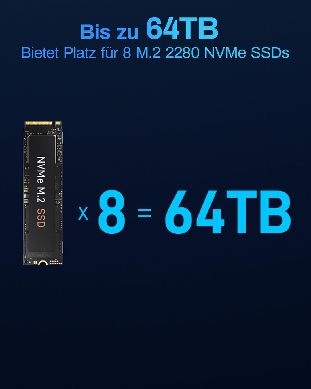TERRAMASTER F8 SSD NAS Storage - 8Bay All SSD NAS Server N95 QuadCore CPU, 8GB DDR5 RAM, 10GbE Port,