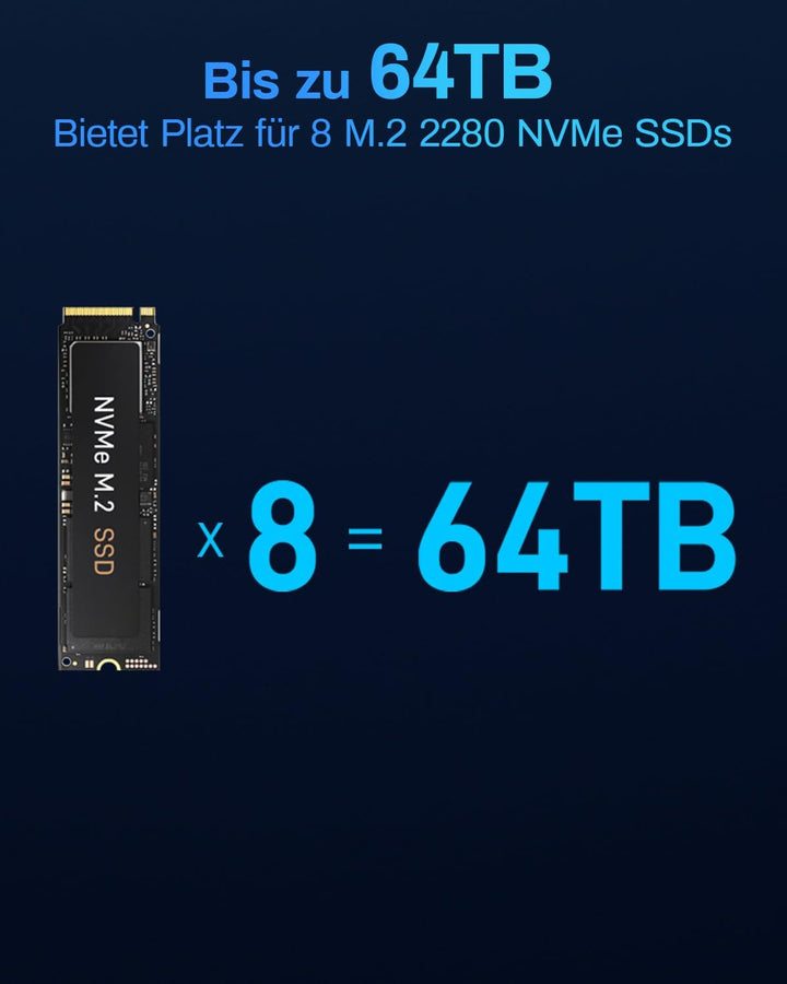 TERRAMASTER F8 SSD NAS Storage - 8Bay All SSD NAS Server N95 QuadCore CPU, 8GB DDR5 RAM, 10GbE Port,