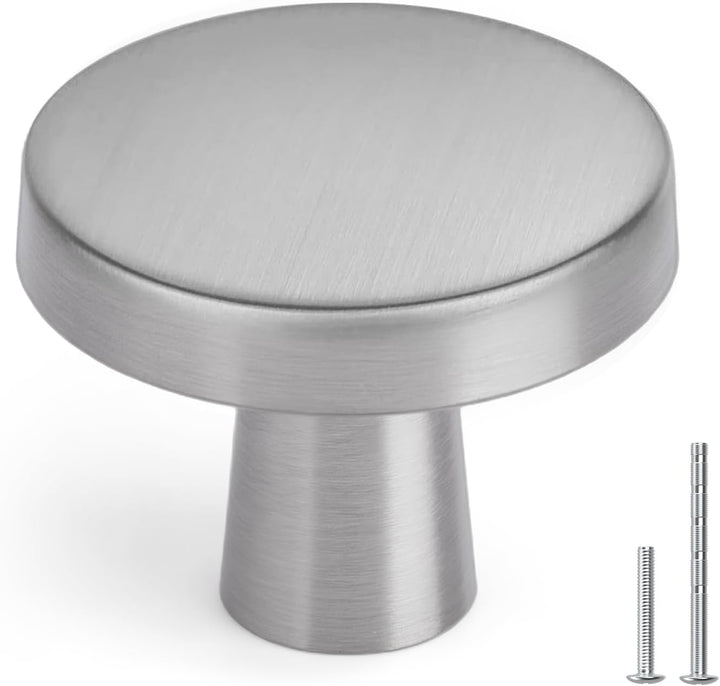 LONTAN 20 Stück Möbelknöpfe edelstahl Schrankknöpfe Rund Knöpfe Schrank Silber Schubladenknöpfe Möbe