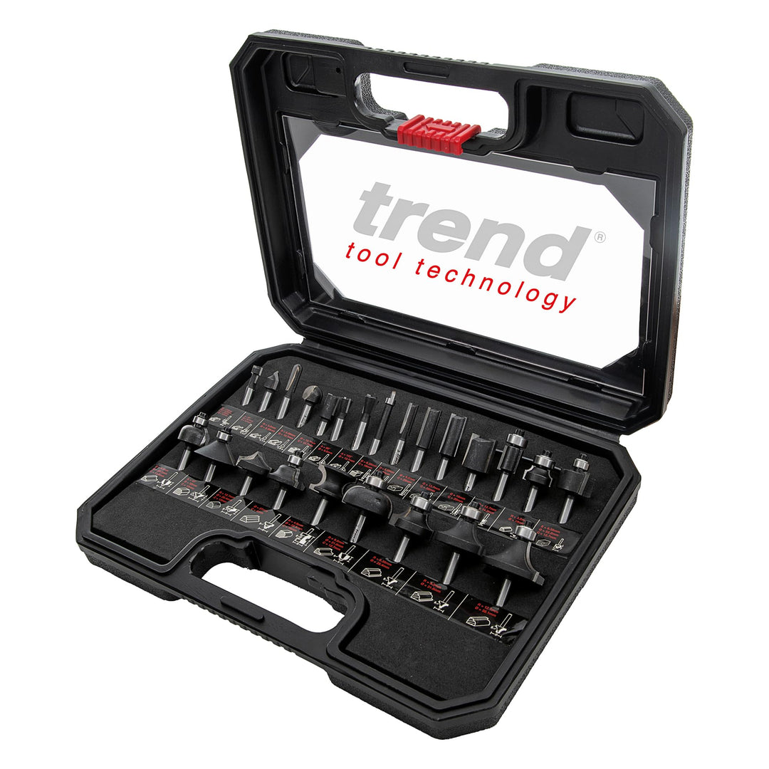 Trend SS24 X 1/4TC TCT Fräsen-Set, Schaft 0,635 cm (1/4 Zoll) (24 Stück)