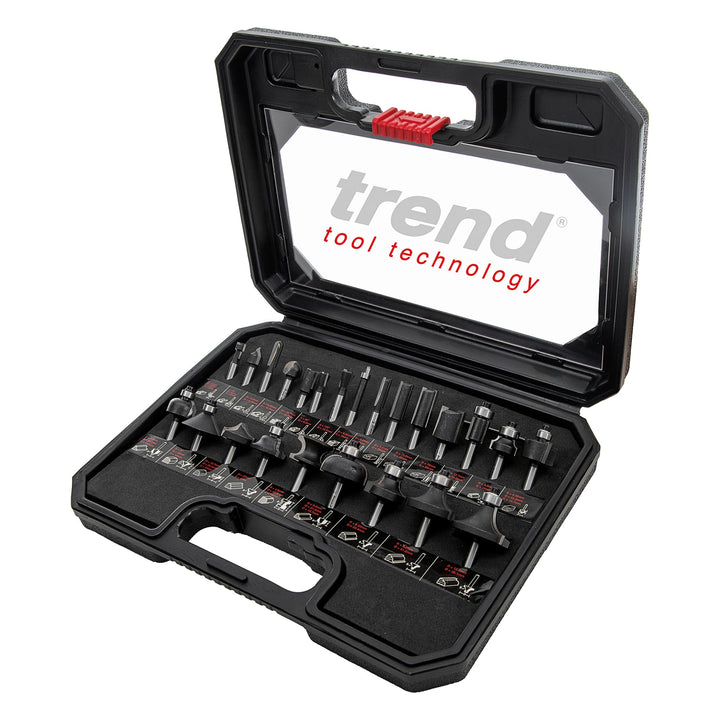 Trend SS24 X 1/4TC TCT Fräsen-Set, Schaft 0,635 cm (1/4 Zoll) (24 Stück)