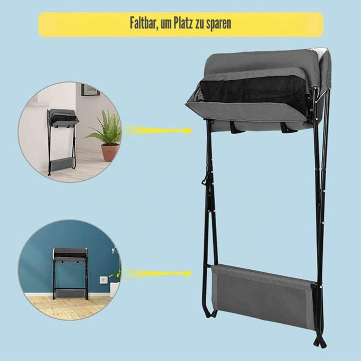 OHMG Baby Wickelkombi Klappbare Wickelkommode,Wickeltisch mit Rollen,Mobiler Wickeltisch mit Wickela