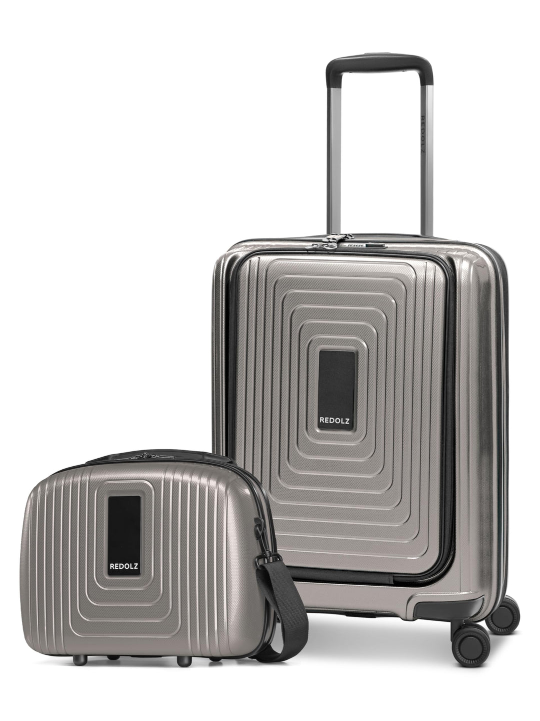 REDOLZ Hartschalen Koffer-Set 2-teilig Laptopfach Beauty Case | 40 x 23 x 55 cm, 34 x 17 x 27 cm, La