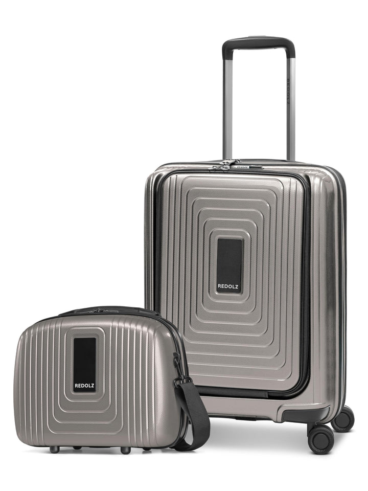 REDOLZ Hartschalen Koffer-Set 2-teilig Laptopfach Beauty Case | 40 x 23 x 55 cm, 34 x 17 x 27 cm, La