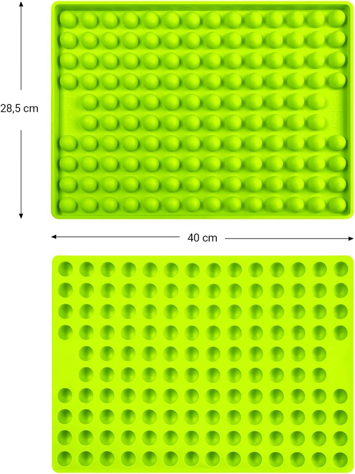Collory® Backmatte Hundekekse für GROSSE HALBKUGEL (2cm Ø) Leckerlis, Silikon Backform, Backunterlag