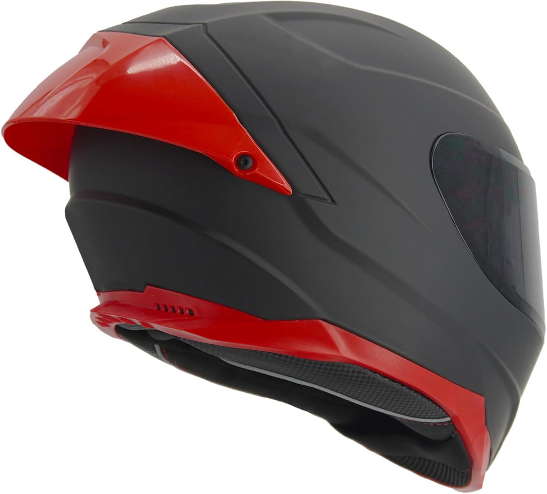 Broken Head BeProud Pro Sport Rot - Motorradhelm Mit Sonnenblende und Spoiler – Inkl. 2 Visiere (Sch