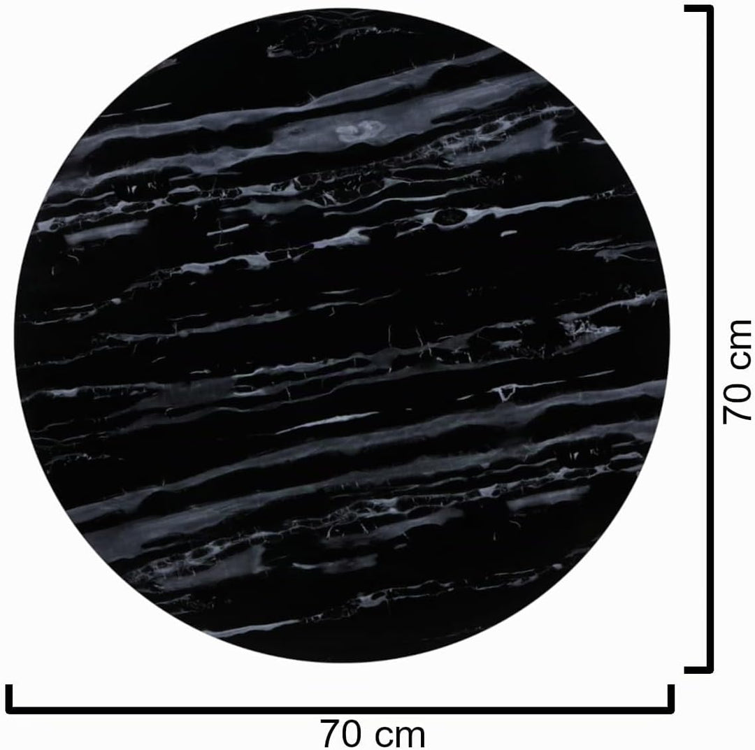 CasaXXl Glasplatte für Kaminofen und Tischplatte in Ø70cm Marmor Optik, Schutzplatte mit 6mm ESG Sic
