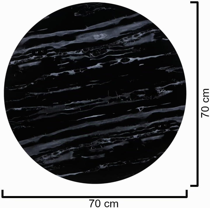 CasaXXl Glasplatte für Kaminofen und Tischplatte in Ø70cm Marmor Optik, Schutzplatte mit 6mm ESG Sic