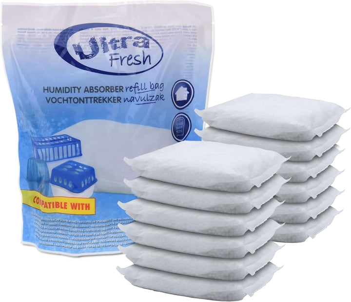 12x 450g Luftentfeuchter Nachfüllpack Ultra Fresh - Nachfüllbeutel für Raum Entfeuchter Nachfüllpack