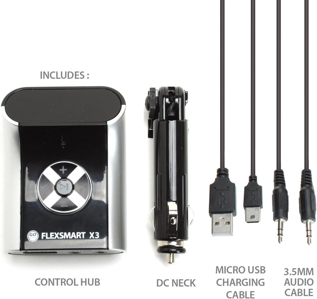 GOgroove FlexSMART X3 Mini-Bluetooth-FM-Transmitter für Autoradio – Aufladen über USB, Freisprechen