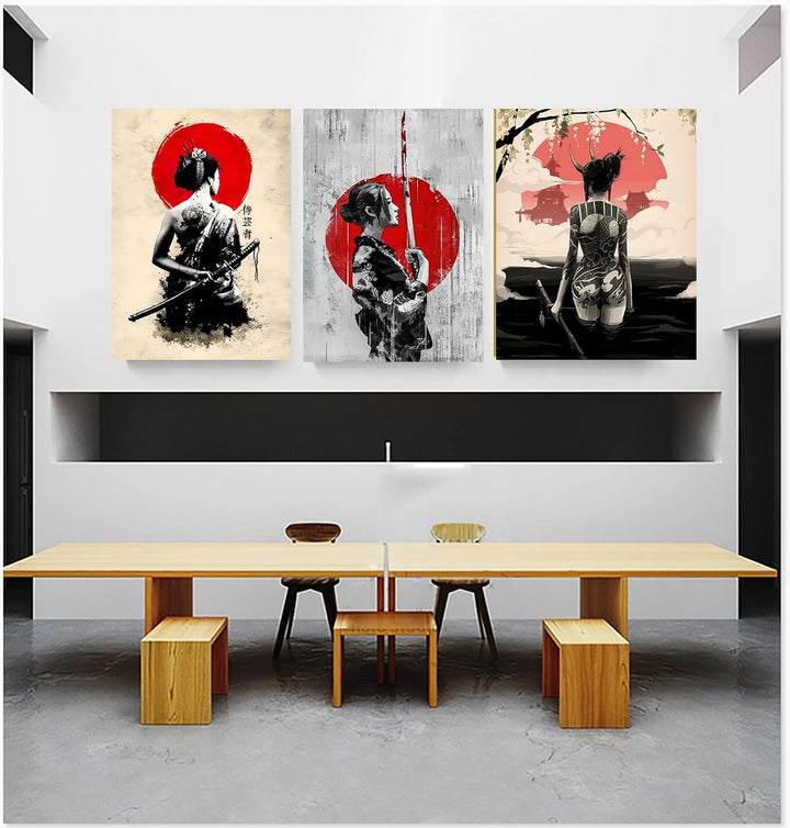 LYBOHO Japanisch Frau Poster Bilder Leinwand Wandkunst Leinwandbilder Kunstdrucke Wohnzimmer Wanddek